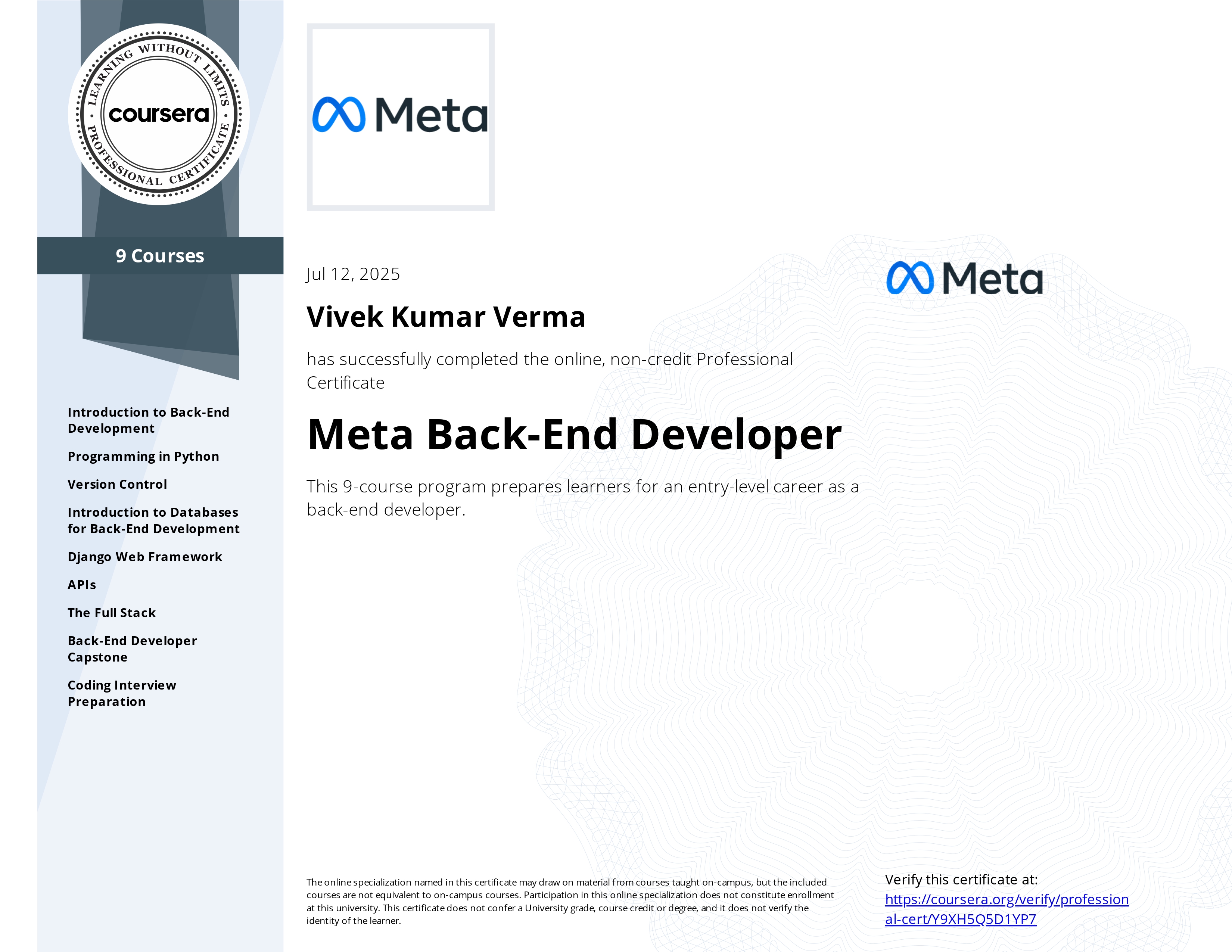 Meta Back-End Developer